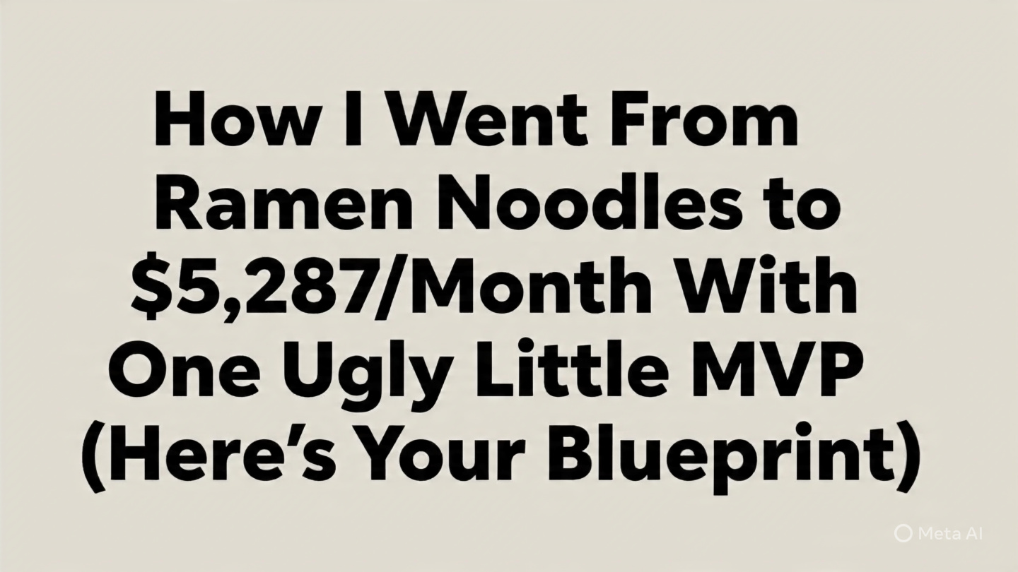 How I Went From Ramen Noodles to ,287/Month With One Ugly Little MVP (Here’s Your Blueprint)